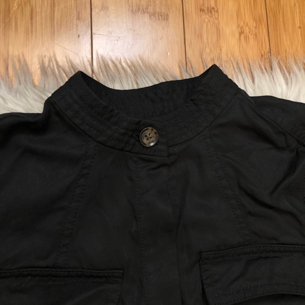 Banana Republic Tencel Black Tapered Leg Long Sleeves Utility Flight Jumpsuit 4 - Picture 4 of 16